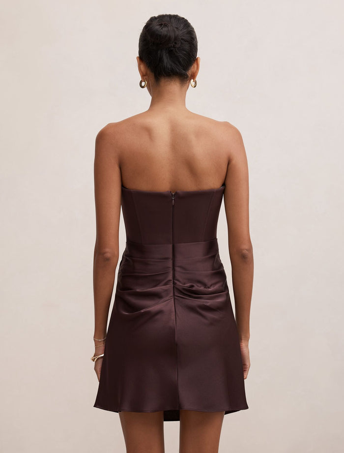 Isra Petite Drape Strapless Mini Dress Forever New