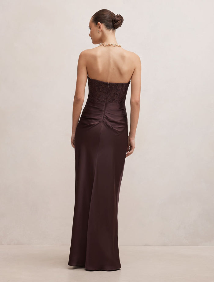 Ivy Lace Corset Drape Maxi Dress Forever New