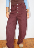 Izzie Barrel Pants - Burgundy