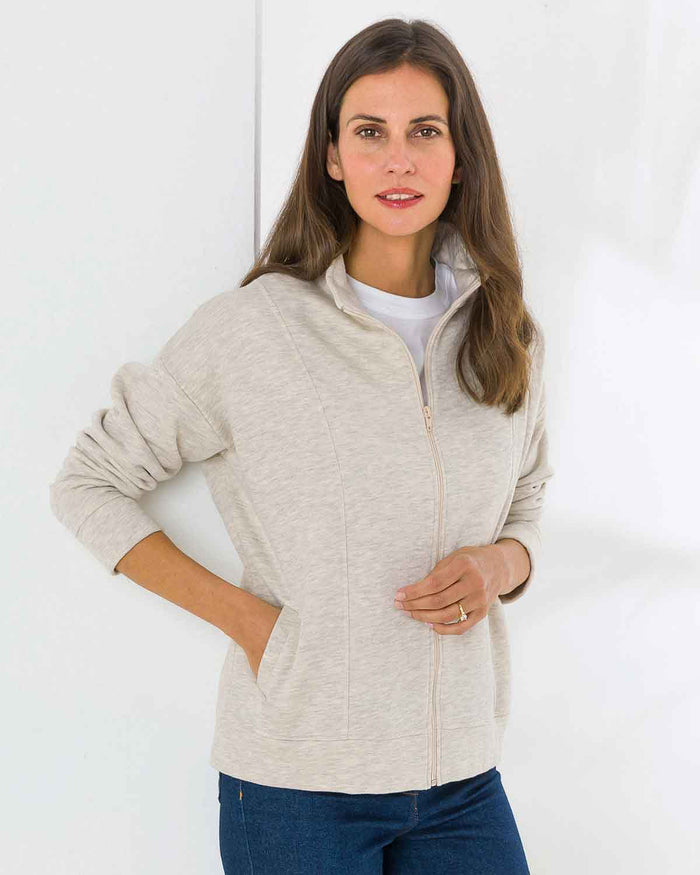 Izzie Fleece Zip Leisure Cardigan - Image 2 - The Classic Boutique