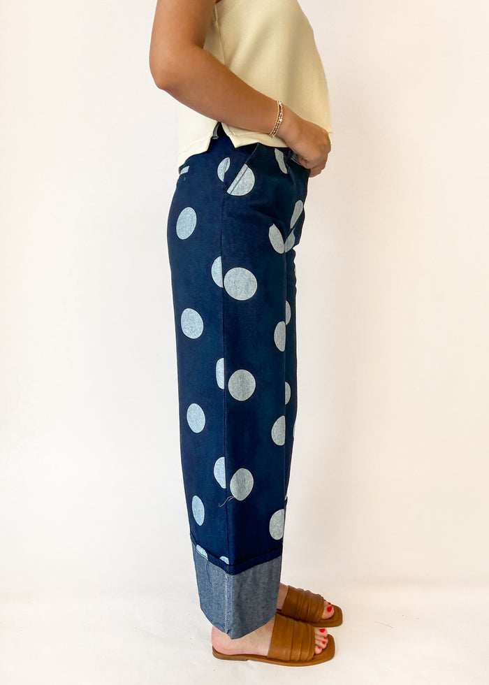 Jamie Polka Dot Wide Leg Jeans