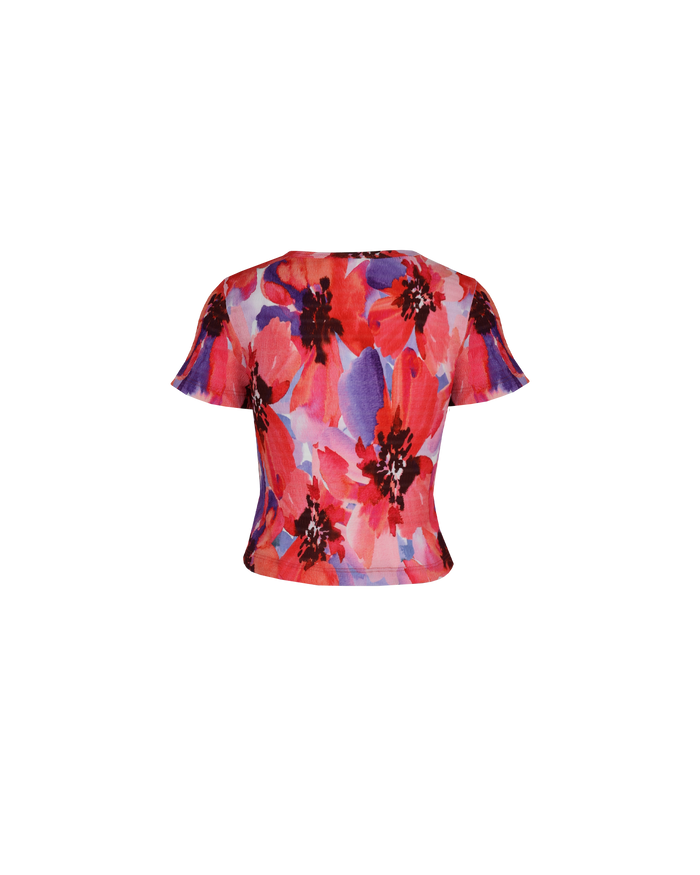 JAQUETTA CRINKLE T-SHIRT POPPY FLORAL