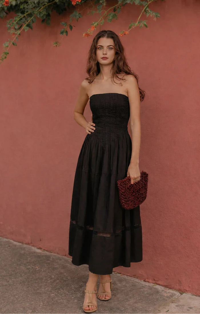 Jenesis Midi Strappless Dress