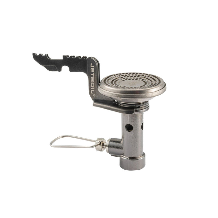 Jetboil Stash cokking system stove with pot arms folded flat