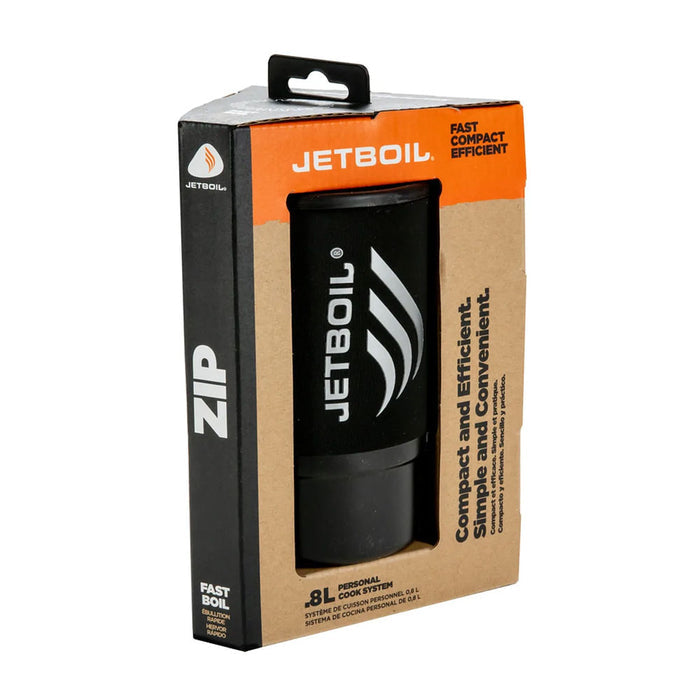 Jetboil Zip gas camping stove packaging on a white background