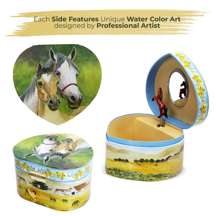 Jewelry Box Heart Horse  Small