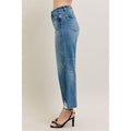 Judy Blue - hi-waisted, Rigid Magic Destroy Hem, Crop Wide Leg Jeans 8963 - Blue