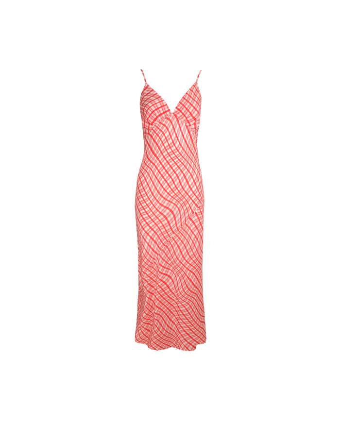 KAARINA SILK SLIP RED TARTAN