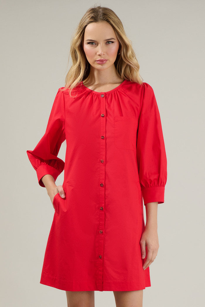 Kalina Button Up Mini Dress