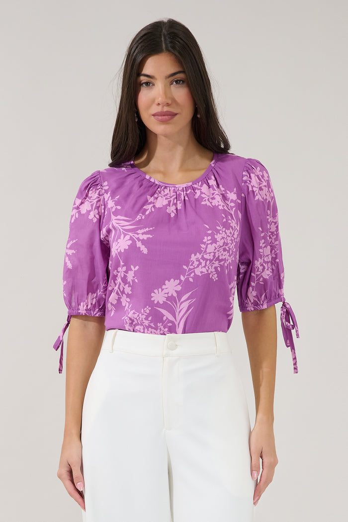 Kareli Puff Sleeve Top Orchid