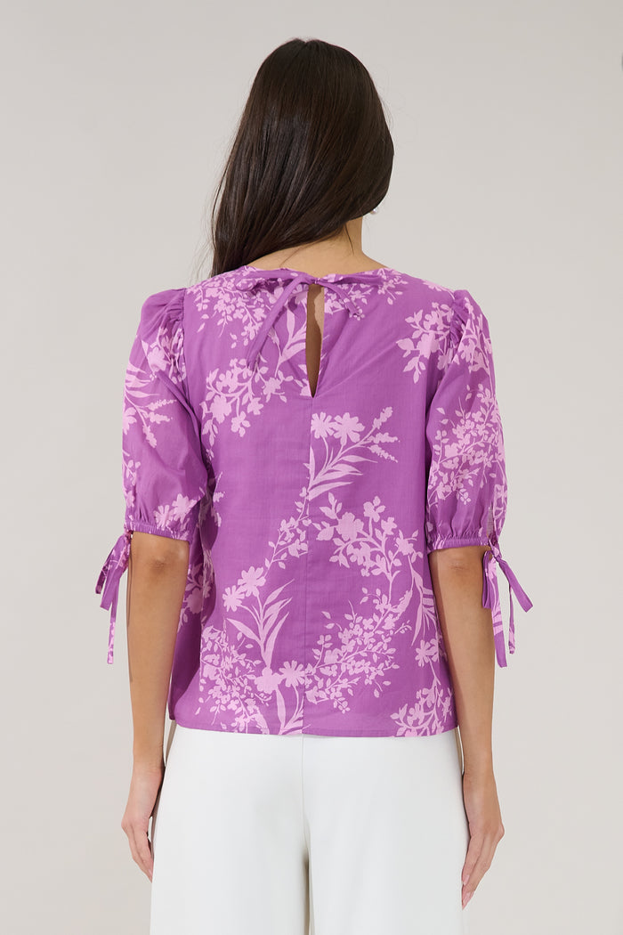 Kareli Puff Sleeve Top Orchid