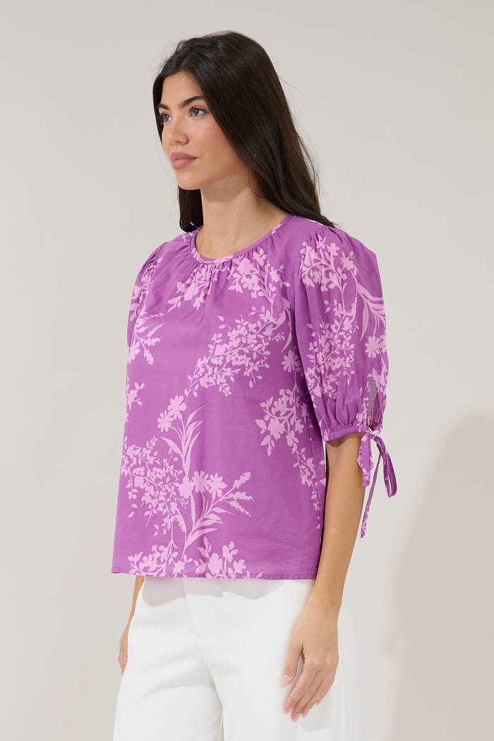Kareli Puff Sleeve Top Orchid