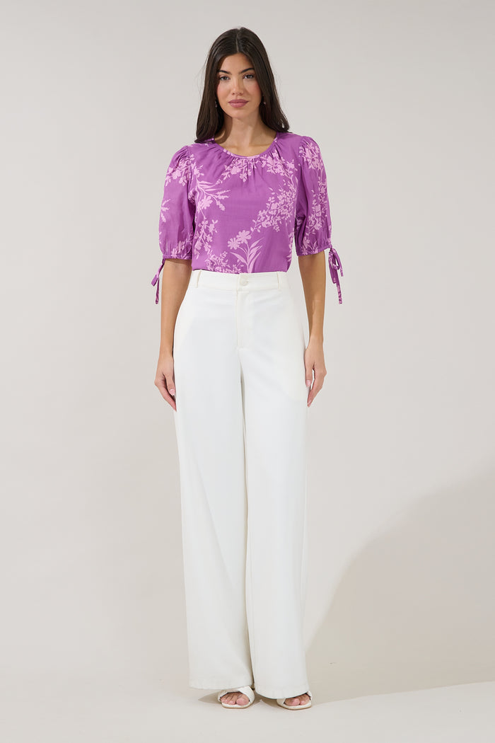 Kareli Puff Sleeve Top Orchid