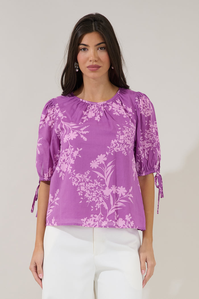 Kareli Puff Sleeve Top Orchid