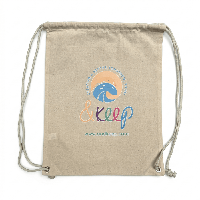 &Keep Cotton Drawstring Backpack Bag