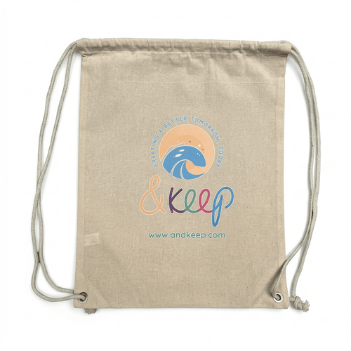 &Keep Cotton Drawstring Backpack Bag