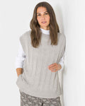 Keira Grey Chunky Knit Lambswool Slipover - The Classic Boutique