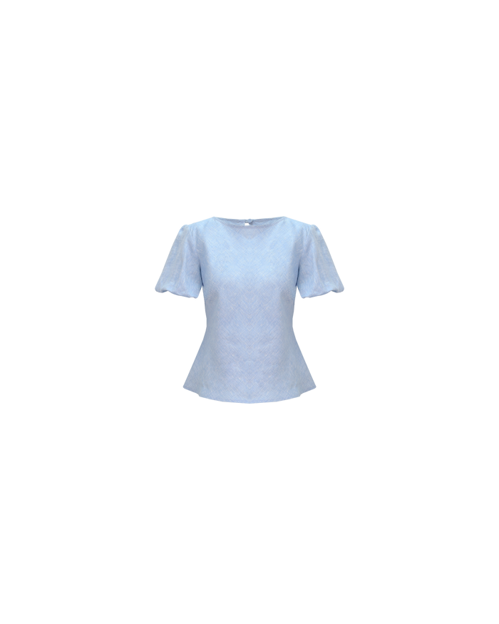 KENDALL LINEN TOP BABY BLUE