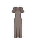 KENDALL SATIN DRESS CHARCOAL