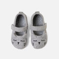 Kids Boiled Wool Ballerina Slipper Shoe - Light Grey Kitten