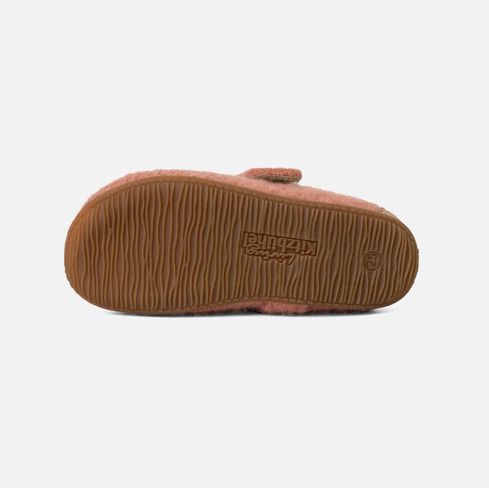 Kids Boiled Wool Ballerina Slipper Shoe - Peach Kitten