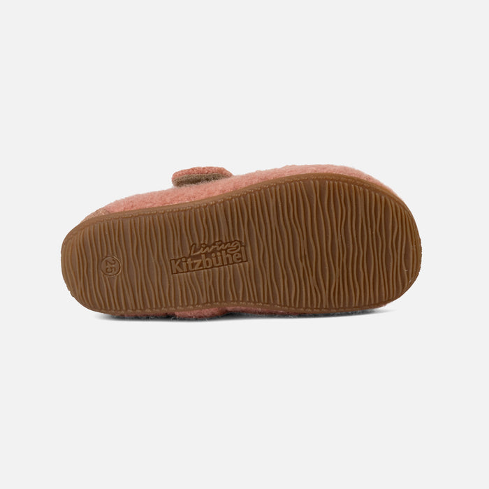Kids Boiled Wool Ballerina Slipper Shoe - Peach Kitten