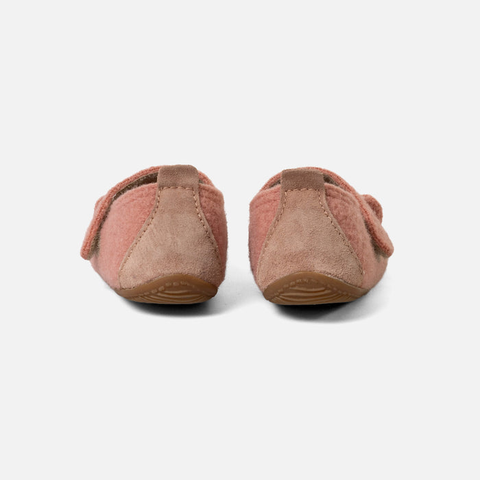 Kids Boiled Wool Ballerina Slipper Shoe - Peach Kitten