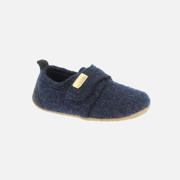 Kids Boiled Wool Slipper Shoe - Night Blue