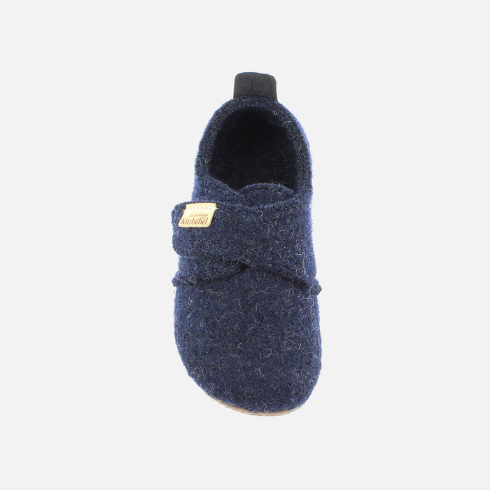 Kids Boiled Wool Slipper Shoe - Night Blue