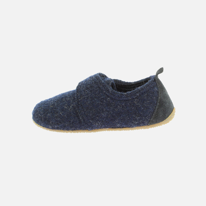 Kids Boiled Wool Slipper Shoe - Night Blue