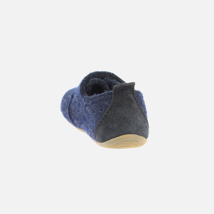 Kids Boiled Wool Slipper Shoe - Night Blue