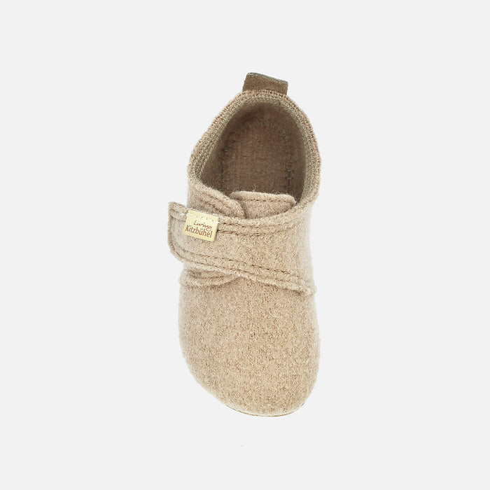 Kids Boiled Wool Slipper Shoe - Taupe
