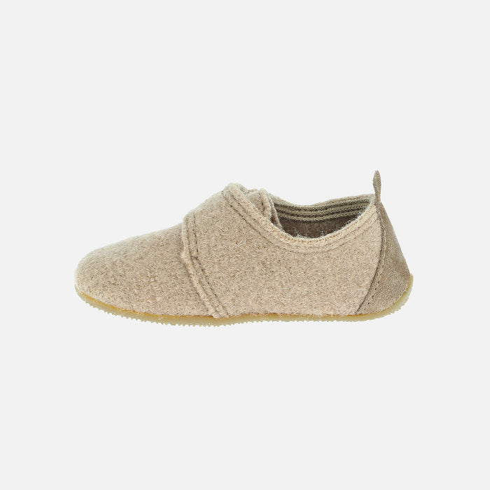 Kids Boiled Wool Slipper Shoe - Taupe