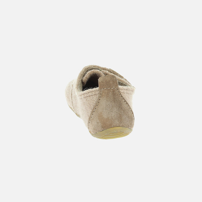Kids Boiled Wool Slipper Shoe - Taupe