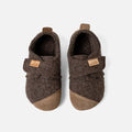 Kids Boiled Wool Toe Cap Slipper Shoe - Light Brown Melange