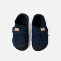 Kids Boiled Wool Toe Cap Slipper Shoe - Night Blue