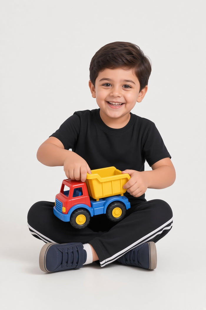 Kids Boys Premium Striped Single Jersey Cotton T-Shirt & Trouser Set