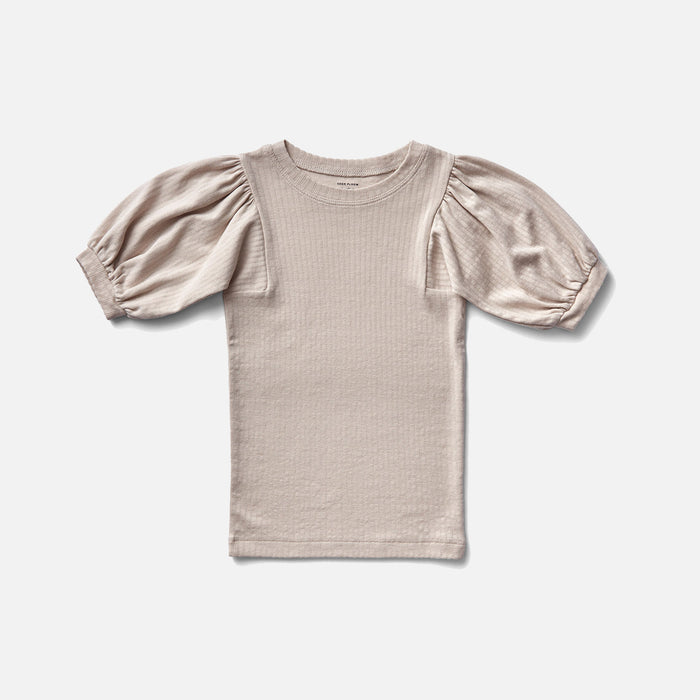 Kids Cotton Balloon Tee - Dove Pointelle