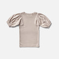 Kids Cotton Balloon Tee - Dove Pointelle