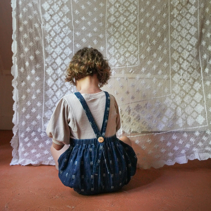 Kids Cotton Balloon Tee - Dove Pointelle