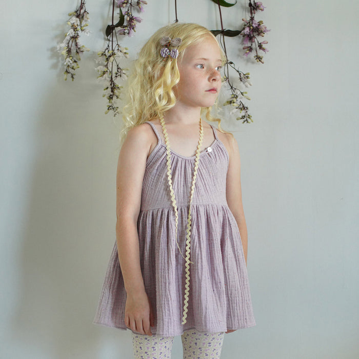 Kids Cotton Birdie Tunic - Faded Zinnia