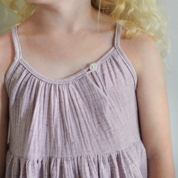 Kids Cotton Birdie Tunic - Faded Zinnia