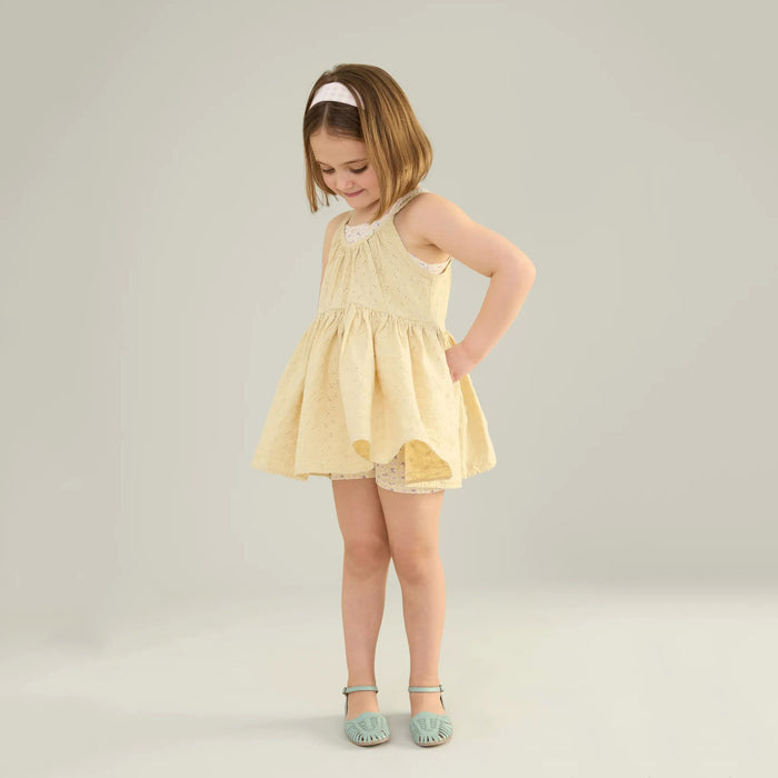 Kids Cotton Broderie Anglaise Birdie Tunic - Soy