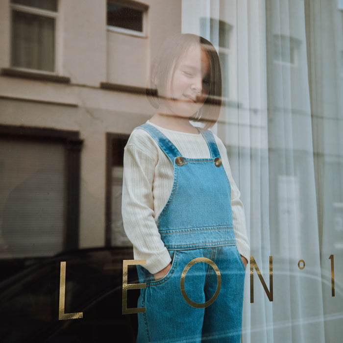 Kids Cotton Denim Quetsch Dungarees - Light Blue