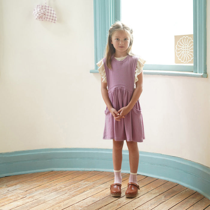 Kids Cotton Dunes Dress - Zinnia Pointelle