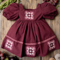 Kids Cotton Patchwork Dress - Grape