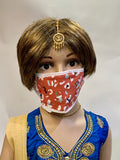 Kid's Cotton Unisex Red & White Abstract Printed Cloth Face Masks