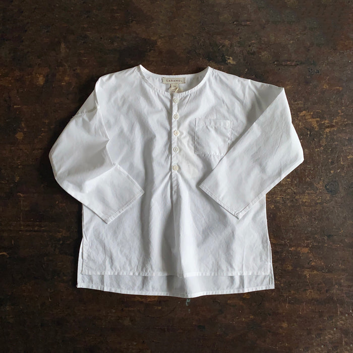 Kids Lightweight Cotton Poplin Dragonet Shirt - White
