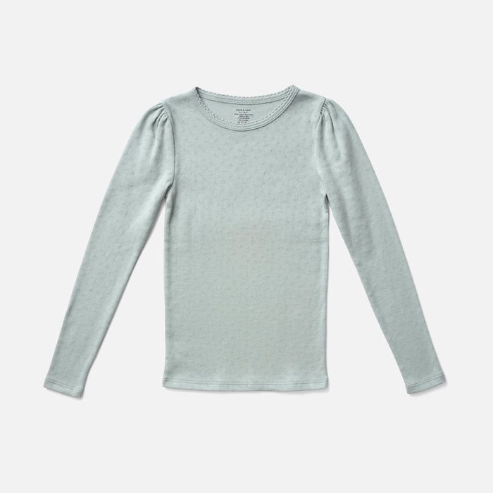 Kids Pima Cotton Pouf Tee - Pointelle Oasis