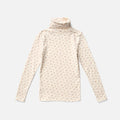 Kids Pima Cotton Snap Turtleneck - Calico Pointelle Rosewood